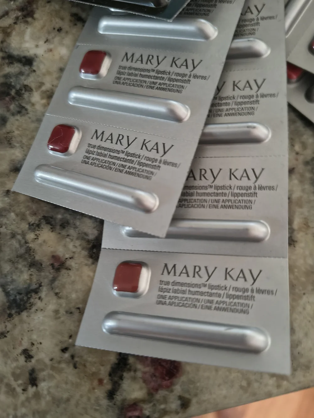 Mary Kay Sample Lipstick Swatches in Coral Pink